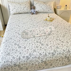 100% Cotton 3pcs&4pcs Bed Sheets Set Including 1 Fitted Sheet With 12inches Pocket Depth 2 Pillowcases And 1 Bolstercase