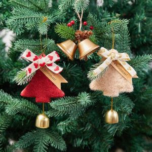 Plush Christmas Tree Decorations Bells Xmas Hanging Bell Pendant Creative Atmosphere Props New Year Gift Home Bedroom Ornaments