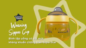 Bình tập uống nước có vòi mút kháng khuẩn chống tràn chống sặc Tommee Tippee SuperStar 190ml cho bé từ 4 tháng – Xanh lá - Lazada