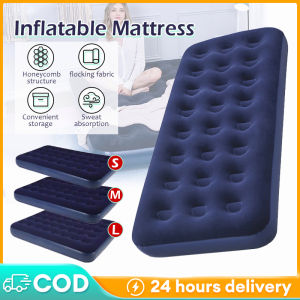 Inflatable Air Bed Single/Queen Size Camping Outdoor Mattress 22cm Extra Thick Flocking Sleeping Bed Pump Tilam Angin充气床