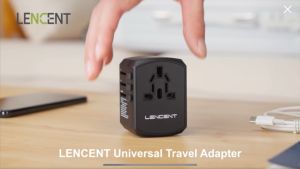 LENCENT Universal Travel Adapter International Charger with 3 USB Ports and Type-C PD Fast Charging Adaptor for iPhone Samsung Tablet Gopro. for Over 200 Countries Type A/C/G/ I (USA UK EU AUS)