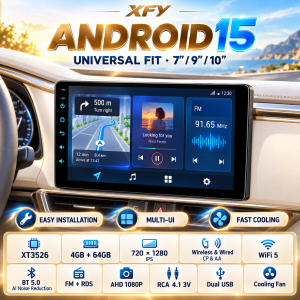 XFY Car Stereo With Wireless CarPlay & Android Auto Android 15 4GB RAM 64GB ROM 7/9/10 Inch 720x1280 IPS Universal Head Unit XF