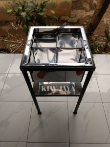 dandang panci Odeng Shabu Shabu loyang 4 kuah terpisah uk35x35x20cm pelus meja besi