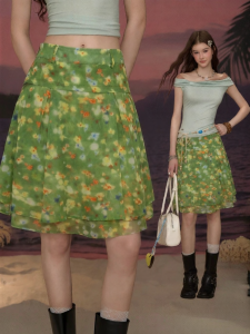 unifree | Chân Váy Xòe Vintage Hoa Lửng Mùa Hè