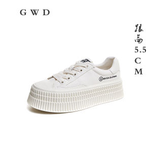 Womens Sporty Casual Shoes Thick Bottom Biscuit Sole Breathable Leather Spring New Style College Style Flat Shoes