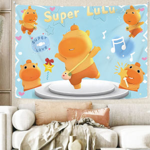 VIKAMA Capybara Hoạt Hình Thảm Polyester Mềm Treo Tường Cho Phòng Ngủ Phòng Khách Trang Trí Nhà Bền Có Thể Giặt Bằng Máy