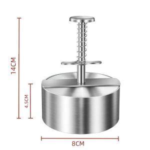 Hamburger Patty Maker Press 304 Stainless Steel Non-Stick Round Manual Rice Ball Mold Thickness Adjusted Kitchen Beef BBQ Tools