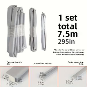 TPU Seal Strip Set for Sliding Windows and Door Windproof Waterproof Soundproof Dustproof for Outer Inner Middle Gap Door Bottom