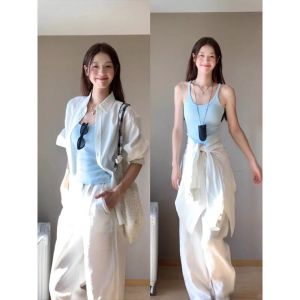 New Strap Tank Top With Padding Slim Fit Backless Women