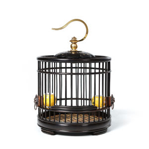 Large Handmade Purple Light Mahogany Bamboo Cage for Crickets And Grasshoppers Bird Cage with Ventilation No Lighting Support