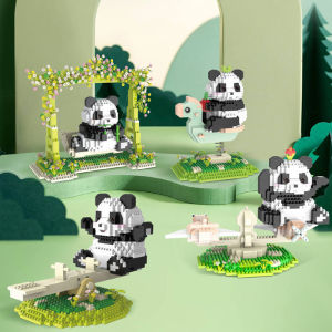 Creative Giant Panda Building Blocks Small Particle Educational Toys Desktop Ornaments Childrens Holiday Gifts