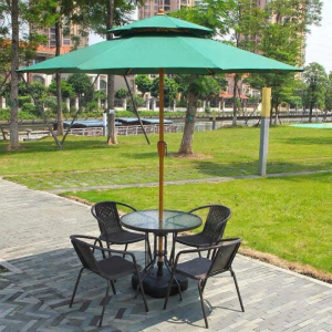Outdoor Leisure 3-Piece Furniture Set Patio Chair Tea Table