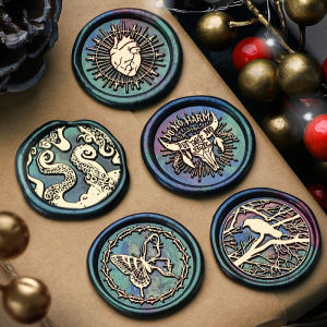 Dark Series Copper Head Sealing Wax Stamp Fire Seal Stamp Decorative Pattern Mail Stamp Handmade DIY Gift for Envelope Sealing