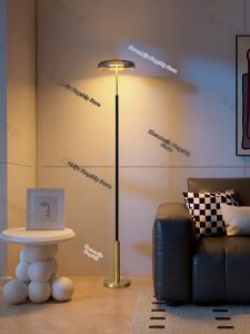 ZHENMEIJU | Leather Decorated Modern Minimalist Copper Floor Lamp