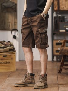 High-End American Workwear Short Pants Mens Outdoor Mountain Series Loose Five-Quarter Casual Shorts Straight Leg Half-Pants