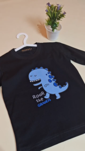 Kaos Anak Laki Laki Lengan Panjang | Baju Anak Cowok Dino T-Rex Lucu Keren 1 2 3 4 5 6 7 8 9 Tahun