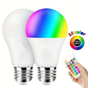 หลอดไฟ LED RGB 220V ขั้ว E27 กำลังไฟ 15 วัตต์ พร้อมรีโมทคอนโทรล เปลี่ยนสีได้ หลอดไฟสปอตไลท์ LED RGBW สีสันสดใส