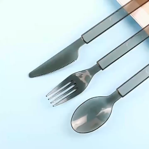 in stock 25Pcs Disposable Thickened Plastic Spoon Fork and Sfork Independently Package