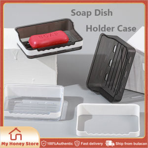 Wall-mounted Drain Soap Dish Multifunctional Double Drainage Soap Dish Holder Case Plastic Soap Box