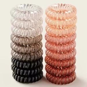 9pcs/set Hair Elastics No Crease Spiral Hair Ties HairBands Multi Color Waterproof Phone Cord HairScrunchies Hair Coils Access