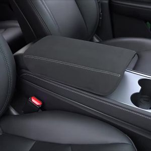 For Tesla Model 3 / Y 2019-2023 Suede Armrest Box Pad Cover Car Central Control Armrest Protector Mat Car Interior Accessories