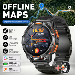 LIGE | Đồng Hồ Thông Minh LIGE GPS Với Bản Đồ Ngoại Tuyến Màn Hình 1.46 Inch Pin 1200mAh Chống Nước IPX8 Đèn LED Chức Năng Thể Thao Thể Dục Gọi Điện Tương Thích Android & iOS