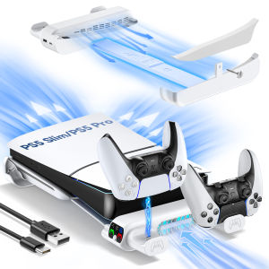 OIVO for PS5 Slim/PS5 Pro Console Horizontal Stand PS5 Slim Controller Charger for Playstation 5 Slim Disc & Digital Editions