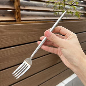 French Style 304 Stainless Steel Long Handle Fork Western Dining Fork Adult Fruit Fork Salad Dessert Fork Soup Spoon
