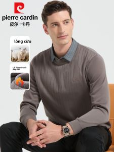 Pierre Cardin | Áo len nam thu đông – len dày lót nỉ giữ ấm thiết kế giả 2 lớp thời trang