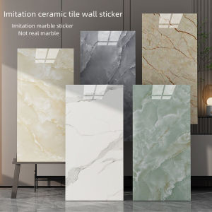 2024 Wall Sticker Imitation Ceramic Tile Wallpaper PVC Kitchen Waterproof Bathroom Imitation Marble Renovation Background Decoration