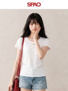 spao | New Design Slim Fit White T-Shirt