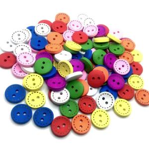 20PCS/Pack 30mm Retro Floral Shape 2 Hole DIY Wood Button For Clothing Scarf Sewing Accessories Wooden Crafts CJCYNK339
