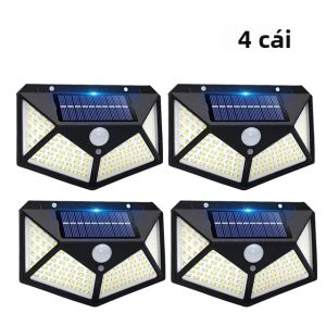 Đèn Năng Lượng Mặt Trời Ngoài Trời 100LED 3 Chế Độ Cảm Biến Chuyển Động Chiếu Sáng An Ninh 270 ° Góc Cho Hàng Rào Sân Vườn Ở Sân Sau Cửa Trước Không Dây IP65 Chống Nước