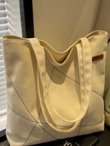 Large Capacity Canvas Tote Bag Womens 2025 New Style Commuter Handbag Student Class Versatile Single Shoulder Shopping Bag