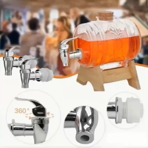 Vòi Gắn Bình Ngâm Rượu Thuỷ Tinh Thay Thế ¢17mm / Van Xi Trắng Dạng Nhấn Gắn Bình Nước Tiện Lợi