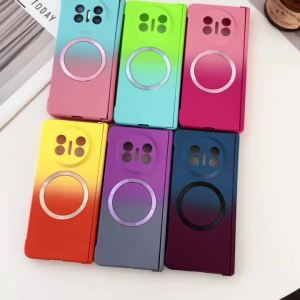 Gradient Color For Magsafe Magnetic Hinge Protection Hard Plastic Phone Case for Huawei Mate X5 X3 Shockproof Back Cover