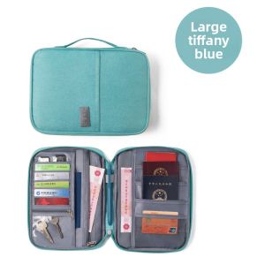 Travel Passport Protective Cover Coin Card Holder Family Trip Carry-On Boarding Pass Storage Bag Oxford Cloth Interior Structure