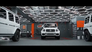 Honeycomb Hexagon LED Ceiling Light 220V Garage Car Wash Auto Beauty Workshop Lighting
