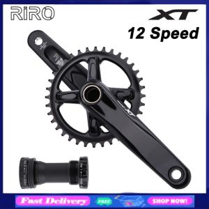 RIRO For SHIMANO XT Mountain Bike 170mm/175mm Crank Hollow One-Piece Crankset Disc 9-12 Speed 32/34/36/38T Teeth Single Disc