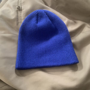 อุ่น หมวกถัก ขนสัตว์ สําหรับผู้หญิง ฤดูใบไม้ร่วง ฤดูหนาว Lake Blue อินเทรนด์ Cuffed Balaclava Cap Couple สไตล์เกาหลี หมวกสภาพอากาศหนาวเย็น