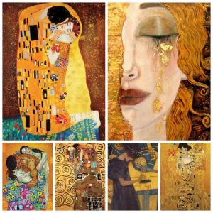 Jigsaw Puzzle 500 1000 1200 2000pcs Klimt Famous Painting The Kiss With Golden Sunflower For Adults Stress Relief Fun Present