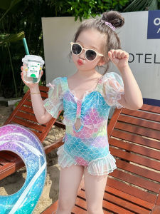 Princess Style Childrens One-Piece Swimsuit Female Childrens Summer New Style Dopaamine Princess Style Swimming Suit