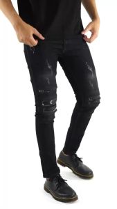BOZRVK Ripped Jeans Pria Skinny Fit V4