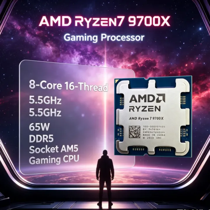 AMD | AMD Ryzen 7 9700X 8-Core 16-Thread 4NM 65W without fan 3.8GHz L3=32M PCIe 5.0 Up to 5.5GHz Socket AM5 DDR5 Gaming CPU