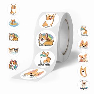 Bộ 500 Động Vật Dễ Thương Chó Corgi Cuộn Miếng Dán Cho Trẻ Em Bao Bì Nhỏ Văn Phòng Phẩm Photocard Trang Trí Nhãn Giấy Tổng Hợp