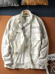 Áo Khoác Dài Tay Thường Ngày Bằng Cotton Pha Trộn Cho Nam Mùa Xuân Thu Có Khóa Kéo Phong Cách Mỹ Thường Ngày Có Nhiều Túi