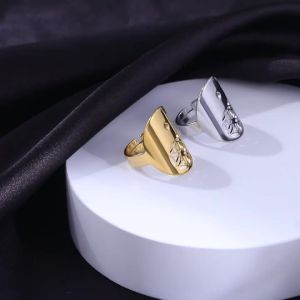 Skyrim Yin Yang Flower Of Life Ring for Women Stainless Steel Gold Color Adjustable Geometric Rings Vintage Amulet Jewelry Gift