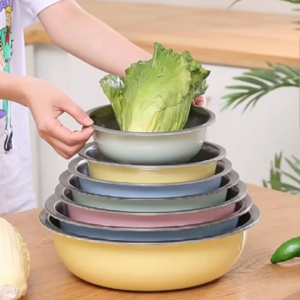 Elegant Stainless Steel Mixing Bowls Set - Pastel Colors High-Quality Kitchen & Dining Bowls