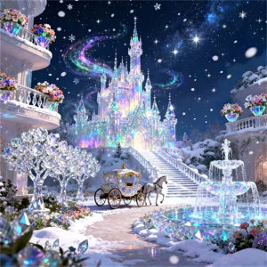 HUACAN Diamond Art Castle Landscape Winter Adult Crafts Handicrafts Diy Gift Diamond Painting Snow Mosaic Wall Decoration