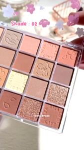 Eyeshadow Matte & Liquid Glitter Cherry Blossom Korean Palette 20Warna Pigmented Long Lasting